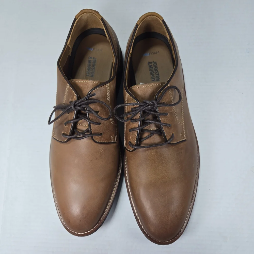Johnston & Murphy Upton Tan Oiled Full-grain Leather Oxford Loafers Size 11 Wide